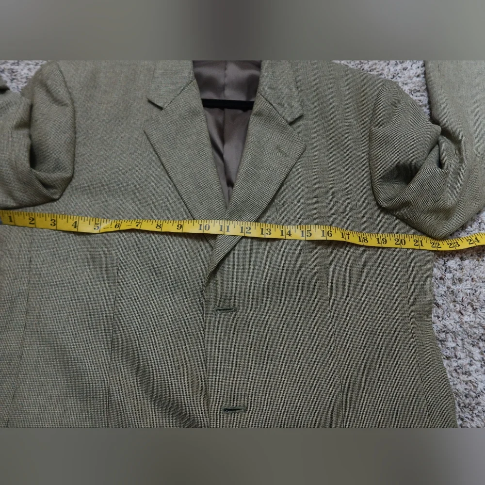 Vintage Club Room Olive Wool Silk Blend Blazer Sports Coat 44R